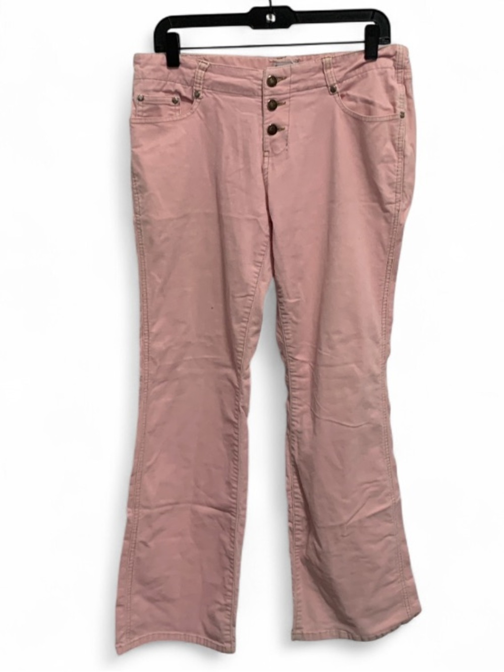 Y2K No Boundaries Light Pink Boot-Cut Button-Front Pants